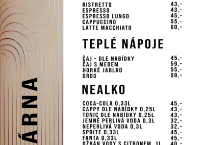 Sun studio - Nápojový lístek, přední strana